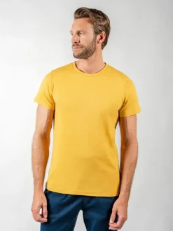T-shirt en lin et coton bio jaune