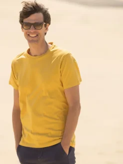 T-shirt en lin et coton bio jaune