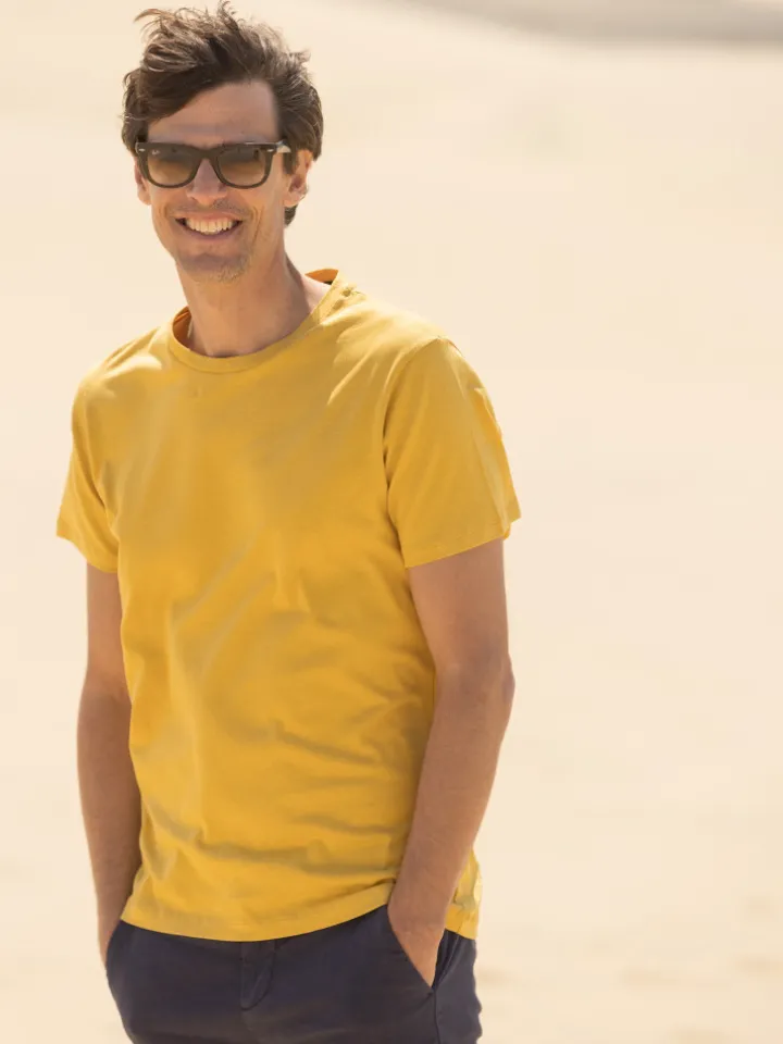 T-shirt en lin et coton bio jaune