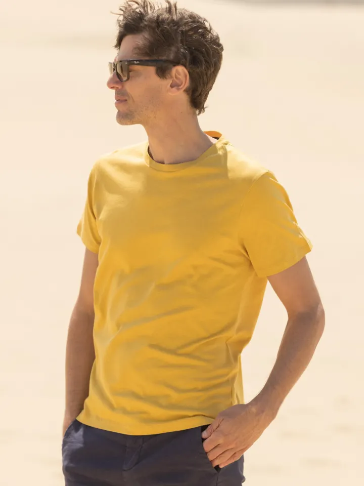T-shirt en lin et coton bio jaune
