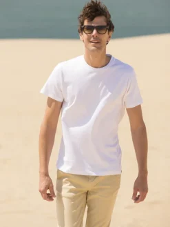 T-shirt en lin et coton bio blanc