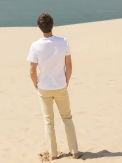 T-shirt en lin et coton bio blanc