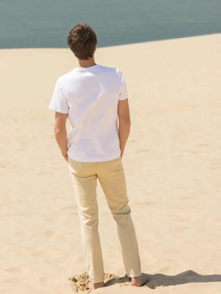 T-shirt en lin et coton bio blanc