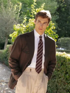 Veste saharienne en flanelle marron Litha