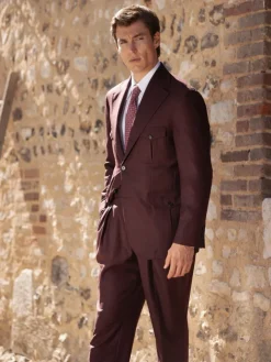 Veste saharienne en flanelle bordeaux Litha