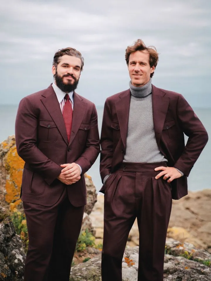 Veste saharienne en flanelle bordeaux Litha